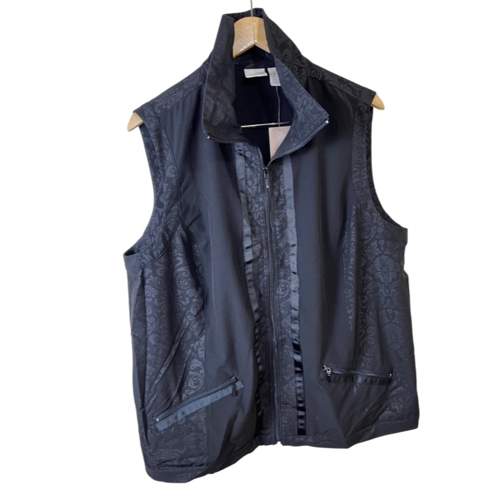 Chico’s Zenergy Neema Embossed Mix Vest Black Size: 3 (XL/16) NWT